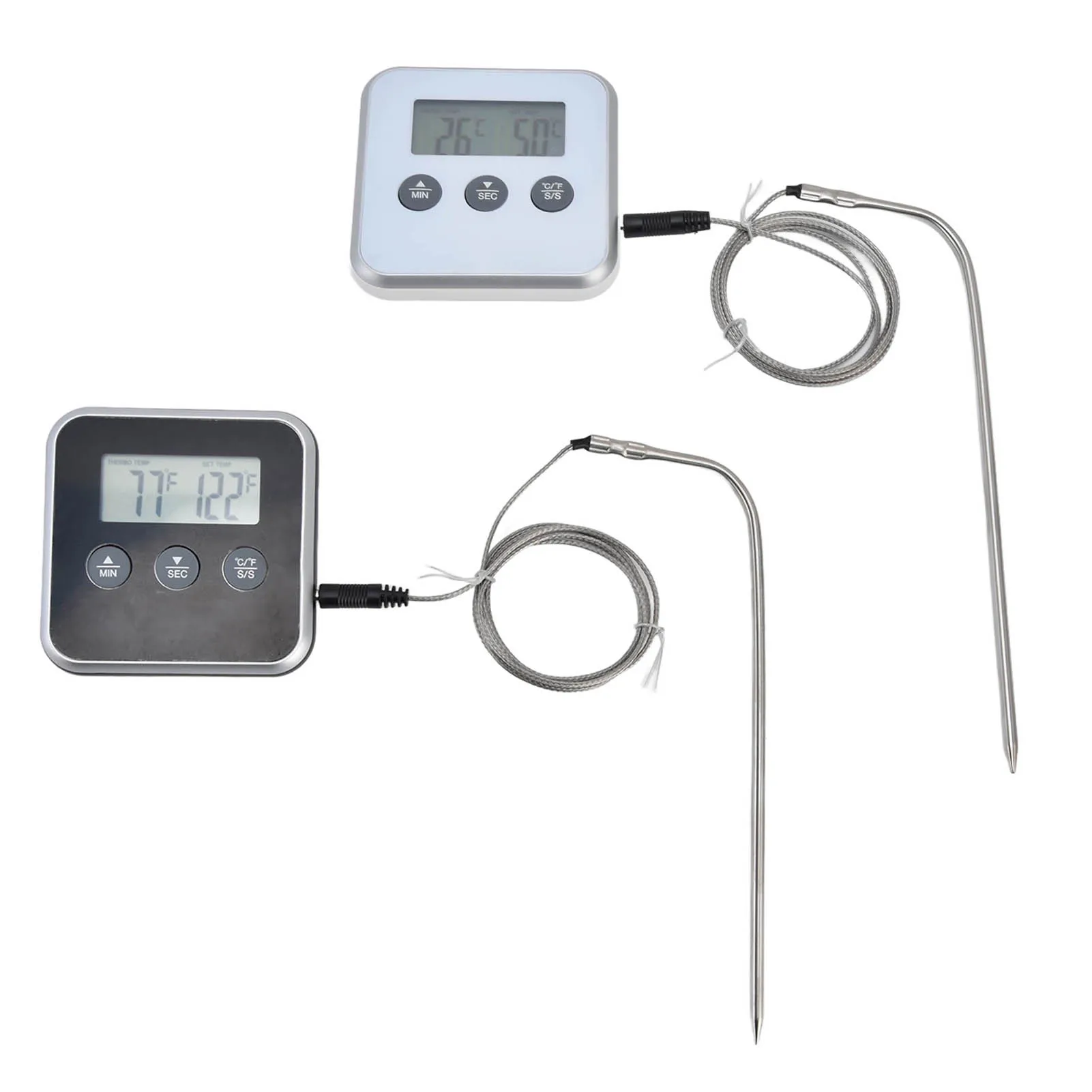 Meat Thermometer 3 Buttons Design 3 Palcing Modes Easy To Operate Cooking Thermometer with Probe for Cooking for BBQ for Baking