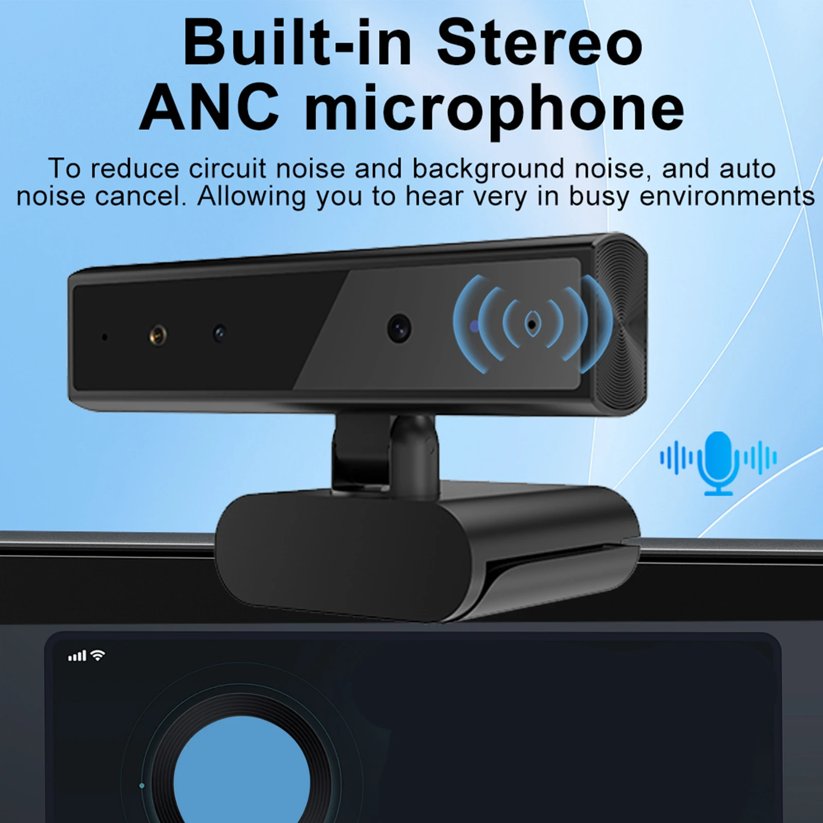 Face ID Webcam 2K 5MP Windows Hello for Windows 10 11 Password-Free Login Type-C Driver-Free Zinc Alloy Built-in Mic
