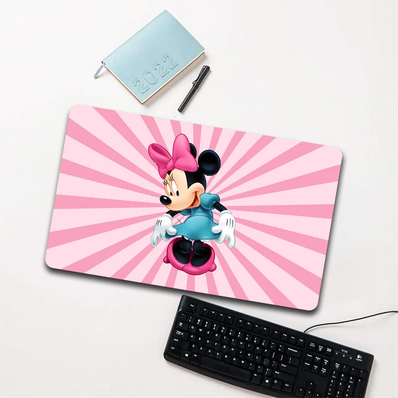 

Disney Minnie Blue Dress Pink Burst Mouse Pad Large Non-slip Waterproof Desk Mat for Computer Laptop