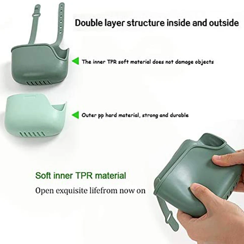 Telescopic Kitchen Sink Storage Rack, Caddy Sponge Holder, Silicone Sponge Holder para Sink Pendurado, branco e cinza, 2pcs