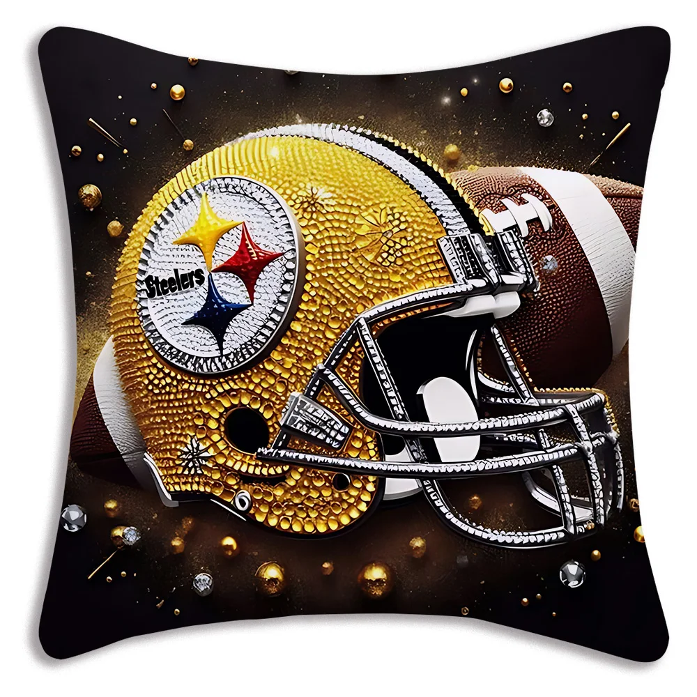 Pillow Covers Cartoon S-Steelers Sofa Decorative Home Double-sided Printing Short Plush Cute Cushion Cover