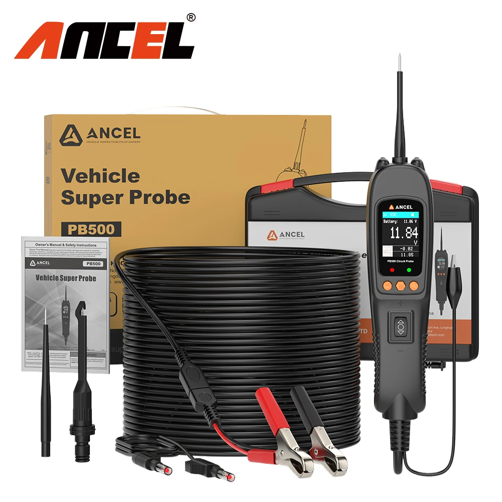 Ancel PB500 Car Battery Monitor 12V 24V Voltage Power Analyser Power Circuit Tester Probe Kit Electrical System Diagnostic Tool