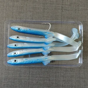 MUKUN-ثعبان البحر شاد إغراء الصيد ، طعم ناعم مع مجموعة خطاف حاد ، جهاز صيد باس ، طعم ناعم ثقالة ، متذبذب ، 115 مم ، 4 جرام ، 5 قطع أفضل 8 عوامل باس مبيعا 5 سلاسل - رقم 4