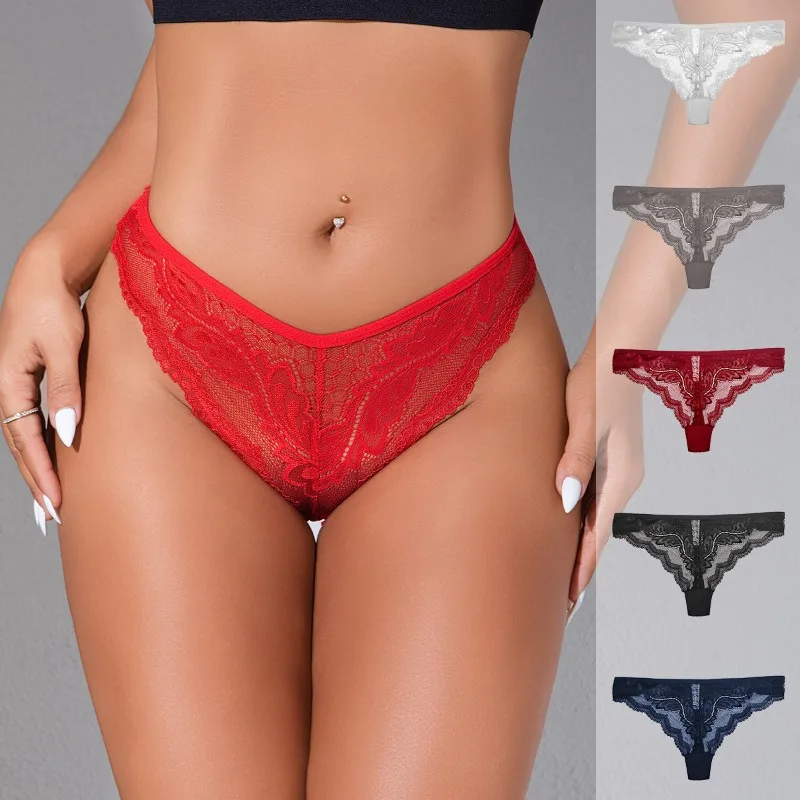

5 шт./упак., красные сексуальные женские трусики с низкой талией, нижнее белье, дышащие удобные трусы, сексуальное женское белье, элегантные женские трусы