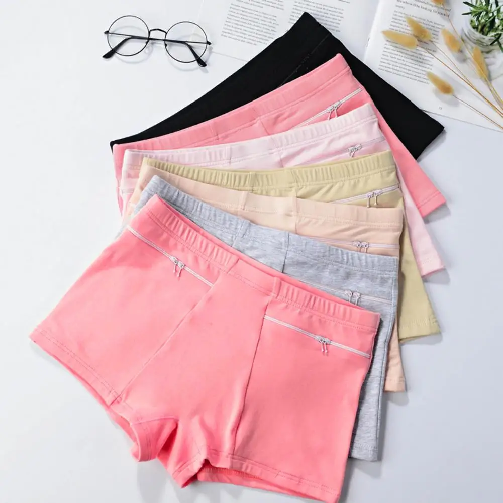 High-waisted Panties High Waist Anti-theft Yoga Shorts with Zippered Pocket for Women Mini Skirt Shorts with Quick Dry