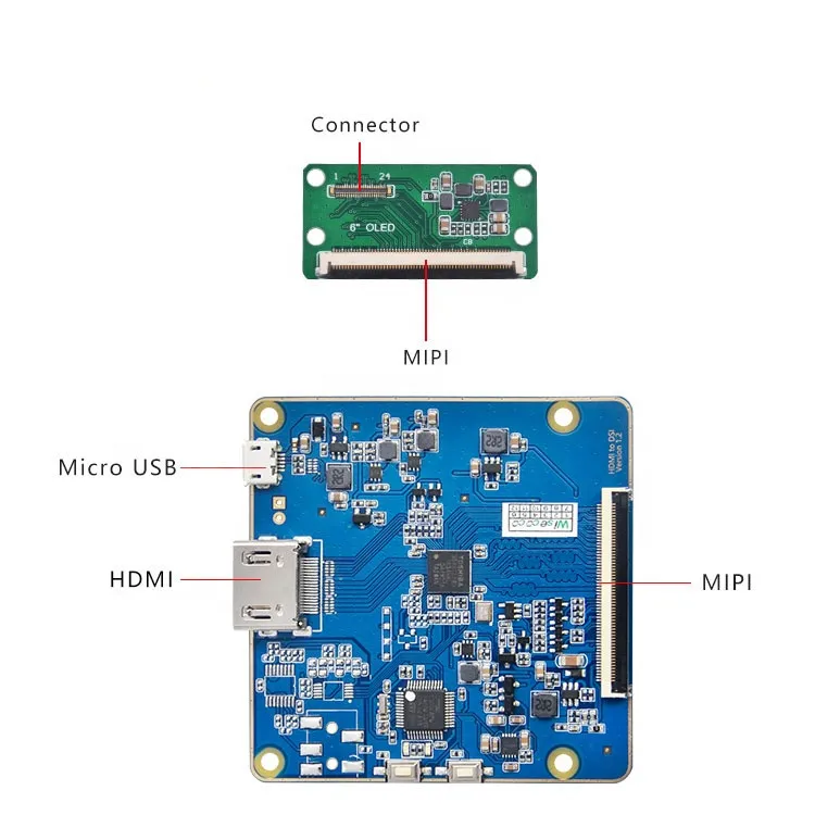 6 Inch MIPI-DSI 4 lanes 5.99'' 1080*2160 OLED Flexible Screen with Driver Board