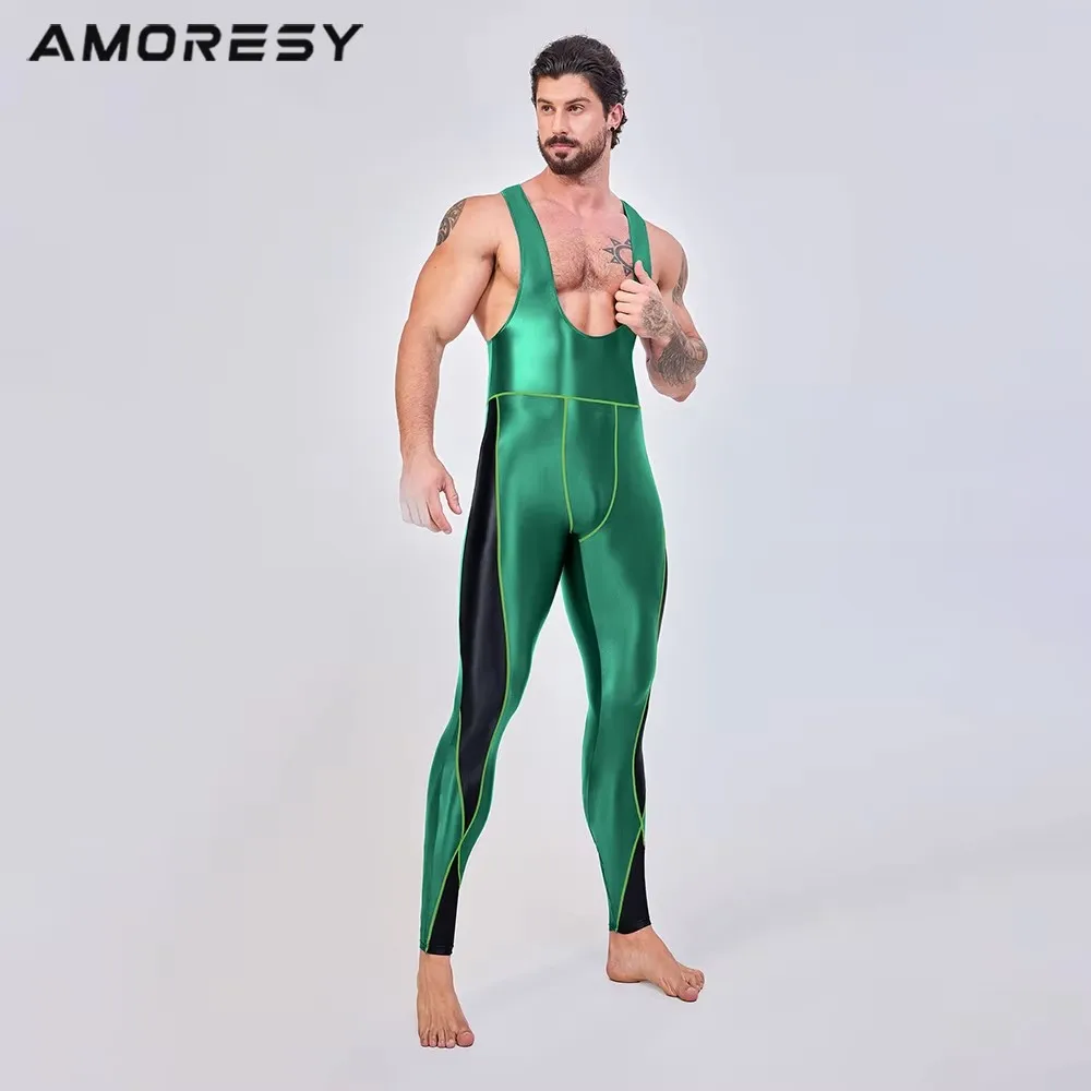 AMORESY Leonidas Series Suspender Backless Cycling Sports Fitness Tights Nine-point Pants Overall Catsuit All-purpose Jumpsuits