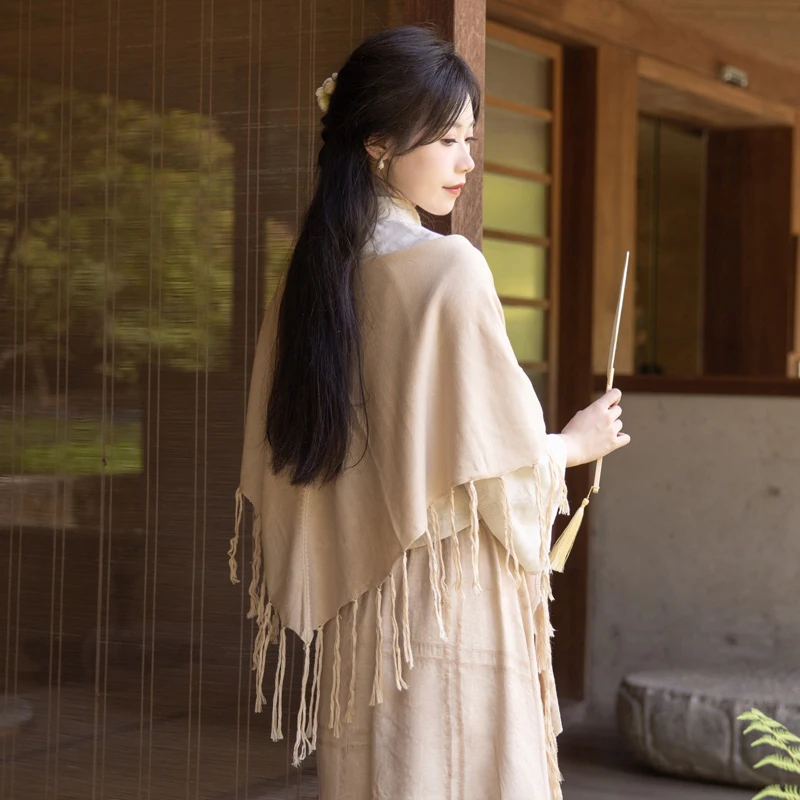 

Lu Knitted Soft Tassel oulder Wrap Casual Outerwear Women's Loose Fit Soft Polyester Fiber Long Sve V-Ne Cardigan