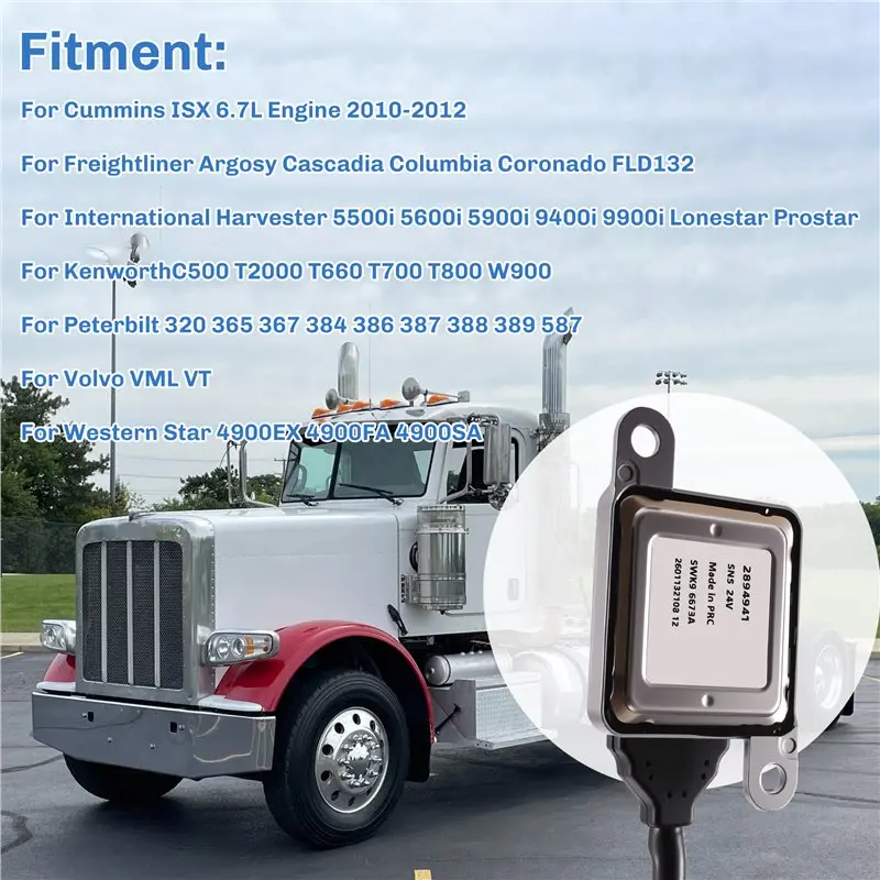 Sensor de óxido de nitrógeno X39A-Nox para Cummins ISX Freightliner Volvo Peterbilt Freightliner 2894941 3687334 5WK96673A