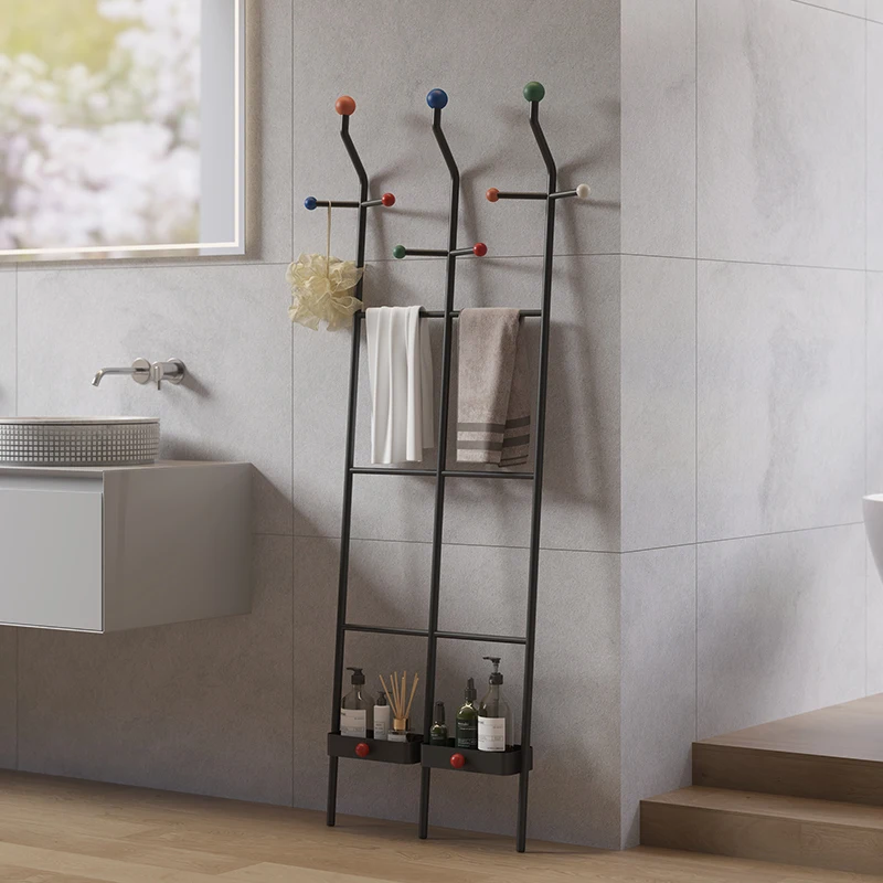 Bathroom towel storage rack Household wall coat rack Toilet towel rack