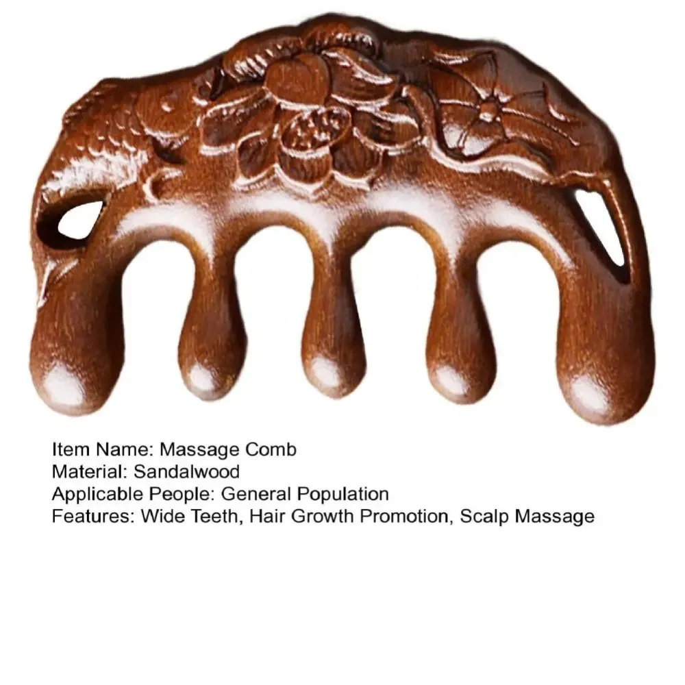 Five Teeth Body Meridian Massage Comb Hanging Multifunctional Head Massage Comb Anti-Static Wide Tooth Wood Massage Comb