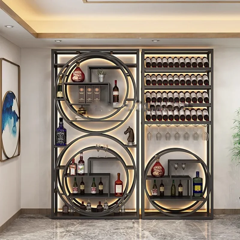 fa·Luxury Shelf Bar Cabinet Wine Rack Storage Antique Display Storage Bar Cabinet Wine Rack Wall Standing Vinoteca Furniture