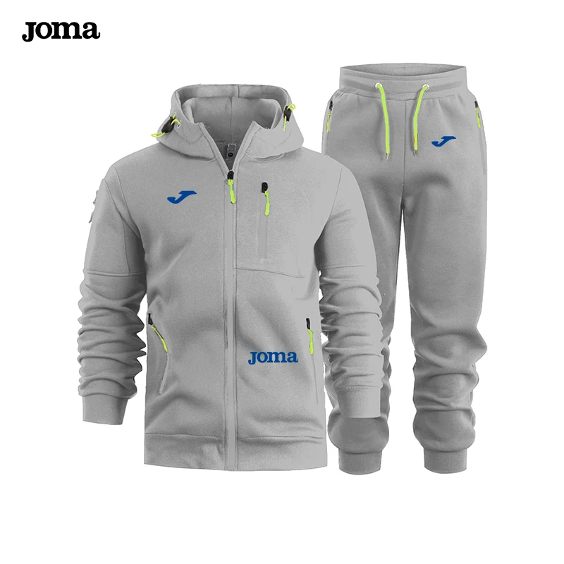 Sudadera con Capucha Joma para Hombre, Manga Larga, Diseño con Cremallera, Sudadera con Capucha para Hombre, Ropa Deportiva de Dos Piezas, Chaqueta Informal Ajustada Joma
