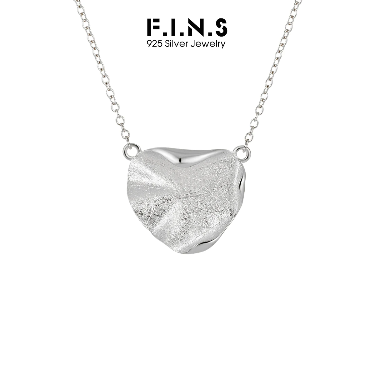 

F.I.N.S Minimalist Irregular S925 Sterling Silver Necklace Women Simple Matte Brushed Clavicle Chain Pendants Fine Jewelry