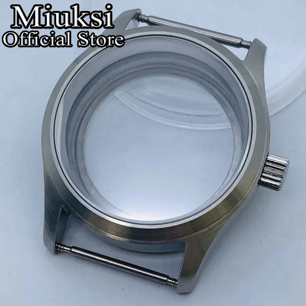 Miuksi 36mm/39mm silver sterile watch case sapphire glass fit NH35 NH36 NH34 ETA2824 PT5000 movement