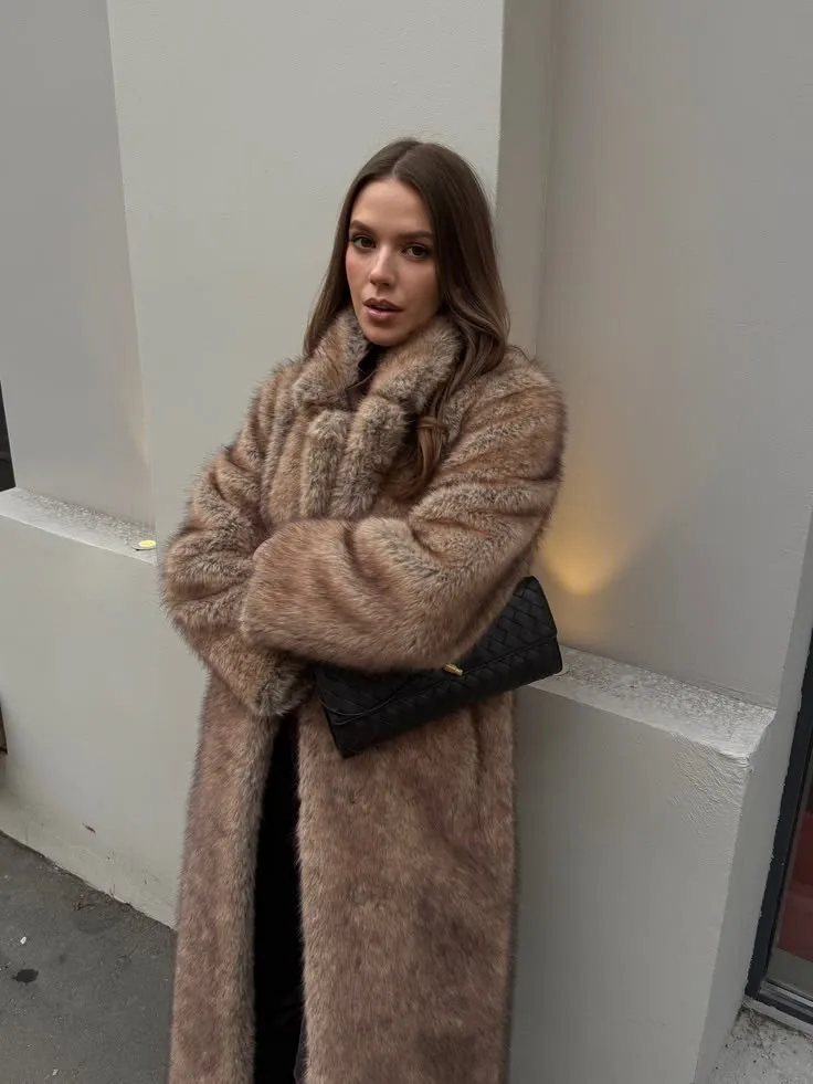 Pocket Hoodless Coat Loose Fit Streetwear with Regular Sleeve Long Length Autumn Notched Lapel Edgy Street Suit Women Coat