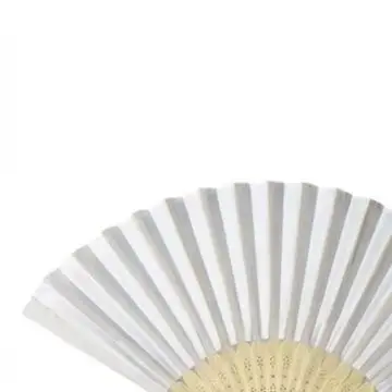 21cm x 38cm White Fabric Wedding Fans Set of 10 for Guest Ceremony Programs and Place Cards 21cm x 38cm White Fabric
