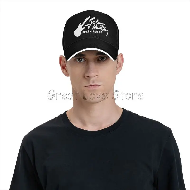 Johnny Hallyday Print Baseball Cap French Rock Legend Bucket Hat Unisex Adjustable Snapback Sun Hat Men Sandwich Cap