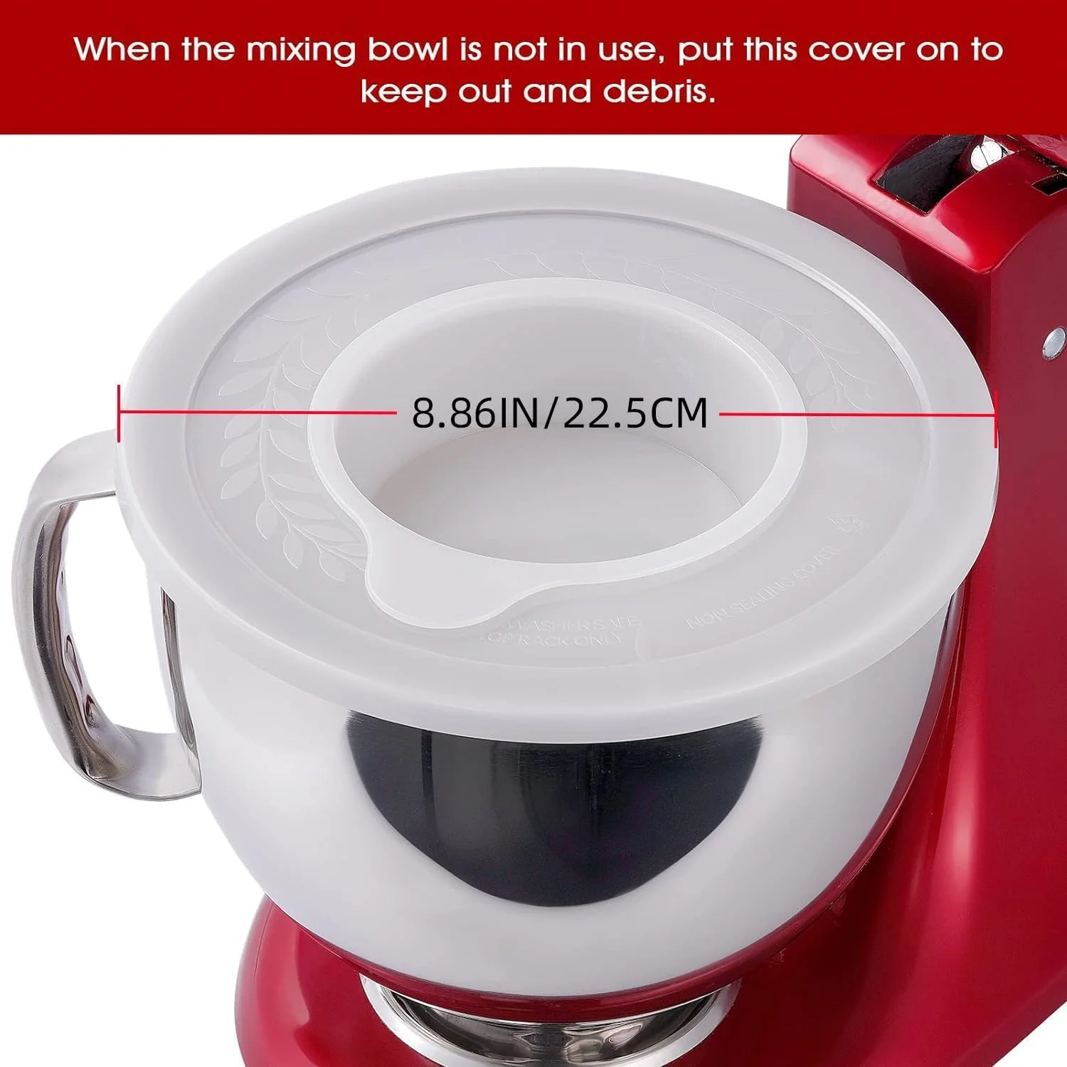 Mixer Bowl Cover for KitchenAid 4.5-5 Quart Tilt-Head Stand Mixers, Mixer Splatter Guard Lid to Prevent Spilling of Ingredients