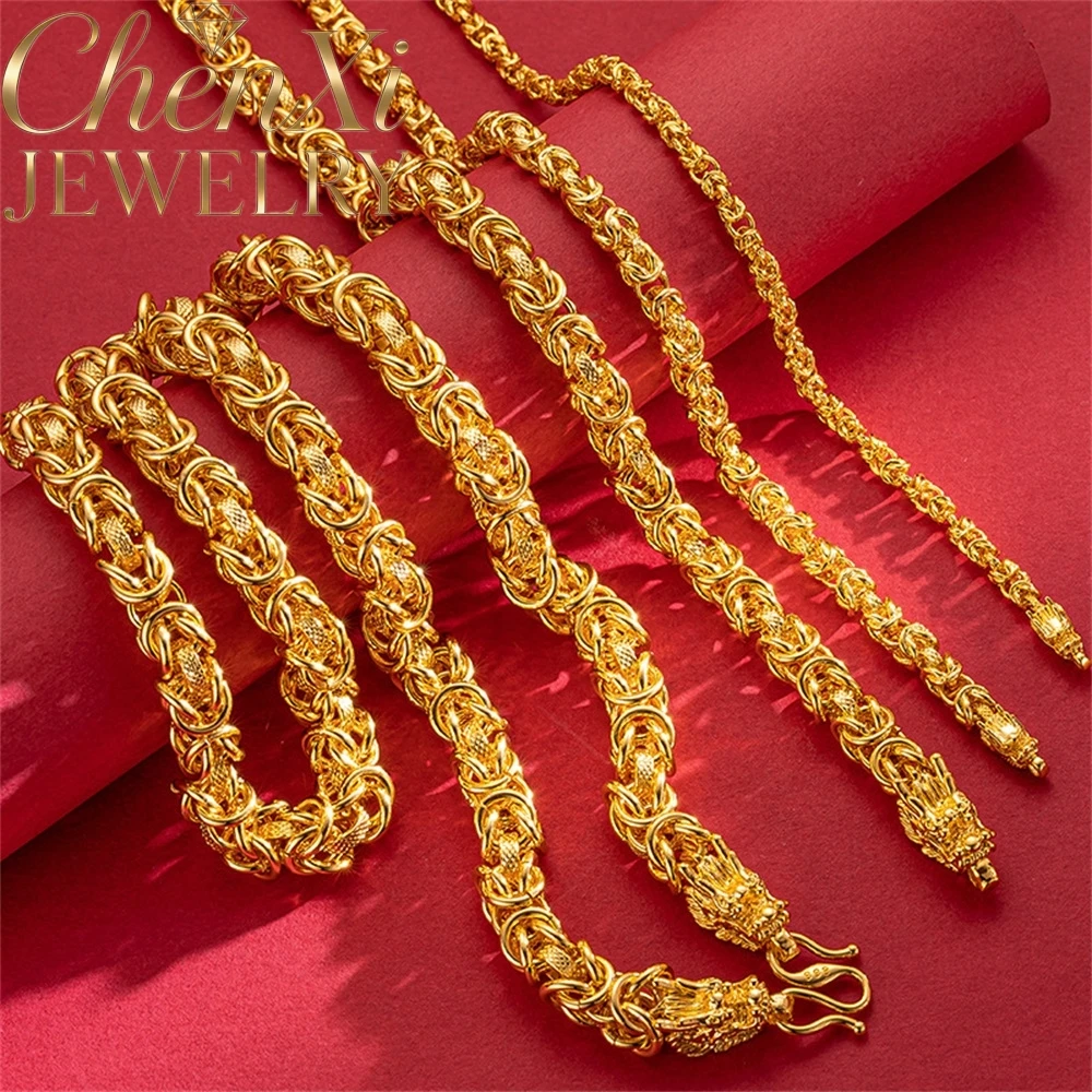 High-End Sand Gold Dragon Head Necklace  Selling Popular Luxury Quality Fine Jewelry Festival Gift Fashion Exquisite Amulets