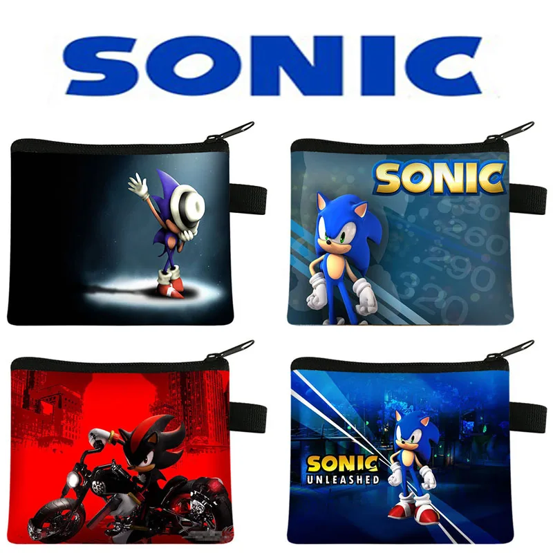 Monedero de Sonic The Hedgehog para niños, Cartera de viento oscuro, bolsa portátil para tarjetas, bolsas de almacenamiento para llaves, regalos de