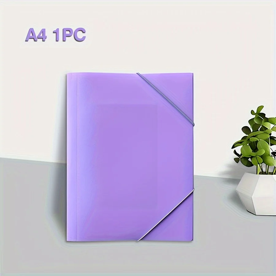 1Pc/5pcs A4 Office Project Binder with Elastic Closure - Large Capacity, Elastic Cord File Bag, Drawstring Document Pouch,