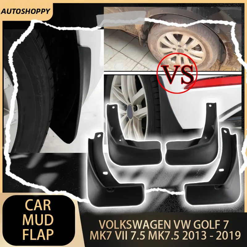 4Pcs Car Front Rear Mud Flaps For Volkswagen VW Golf 7 Mk7 VII 7.5 MK7.5 2013 - 2019 Mudflaps Splash Guards Mud Flap Mudguards