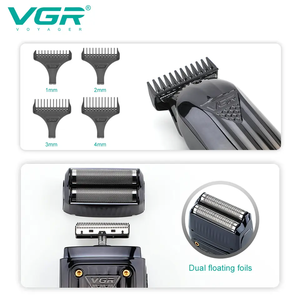 VGR 644 ماكينة قص الشعر المتدرج - كهربائية، قابلة لإعادة الشحن، احترافية للرجال - 6