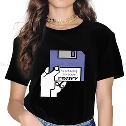 女の子のための美しいTシャツ,ポリエステルのグラフィック,kawaii,y2k,ロゴ付き,女性のためのCommodore-C64