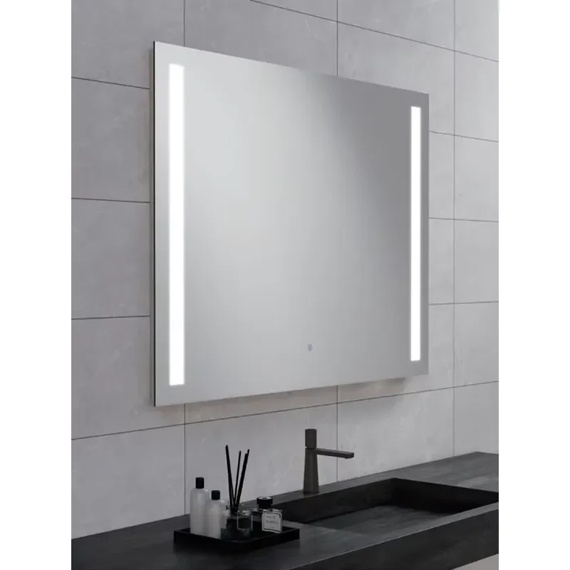 for Rectangle LED Bathroom Mirror with Side Lights Touch Switch Wall Mounted Luminous Vanity Mirror  Hotel Bathrooms
