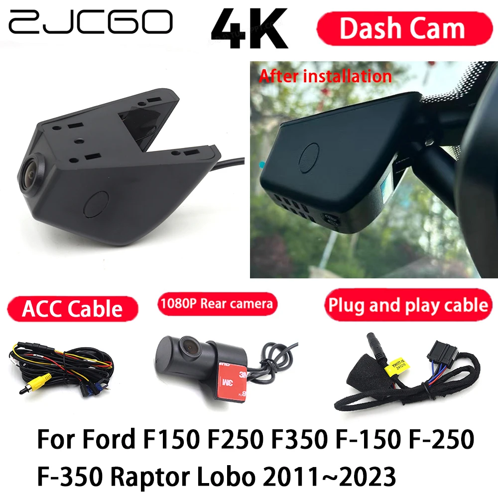 

Car Camera 4K Plug and Play Dash Cam Video Recorder Night Vision for Ford F150 F250 F350 F-150 F-250 F-350 Raptor Lobo 2011-2023