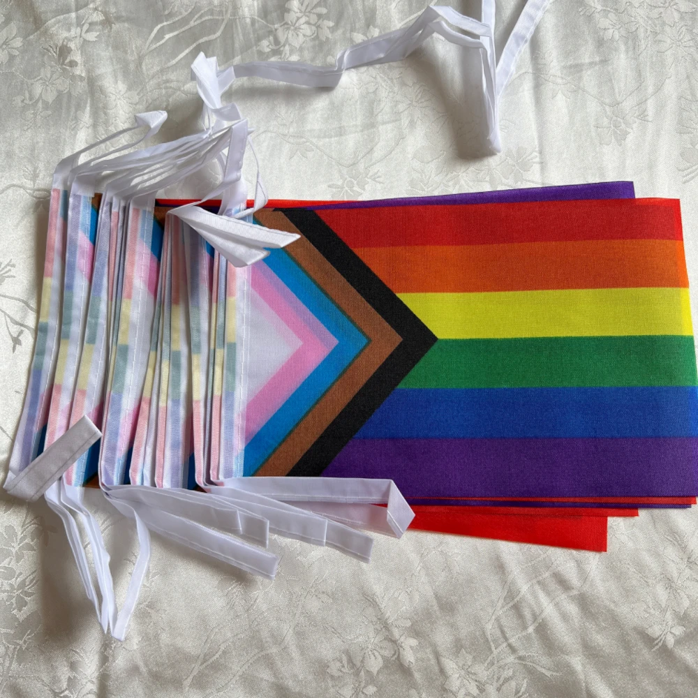 CZYRainbow string Flags 14x21cm 20 pz/set Rainbow Peace Flags Banner Pride bandiera LGBT bandiere arcobaleno lesbiche