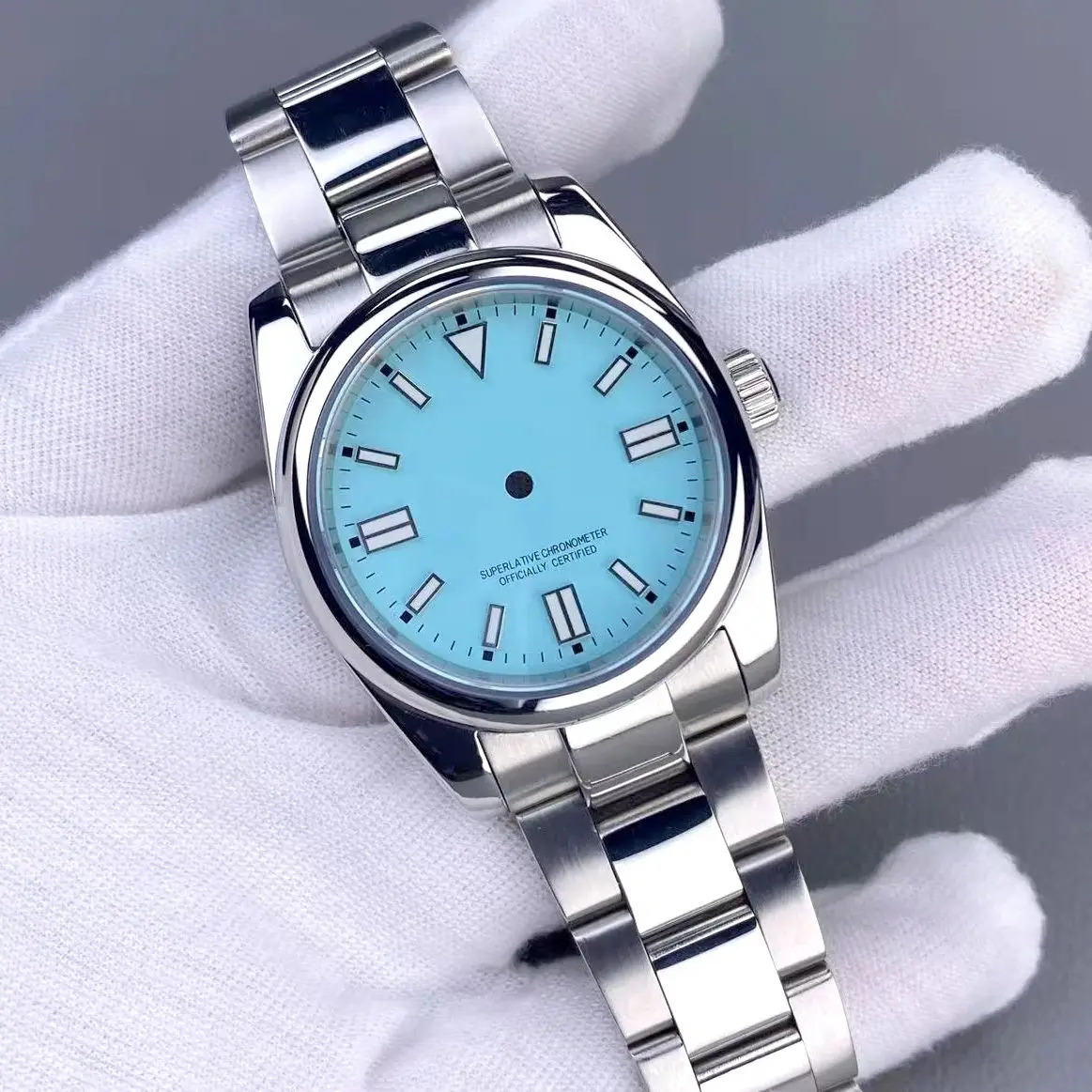 36/39mm NH35 silver watch case stainless steel sapphire glass fit NH35 NH36 movement 28.5mm dial waterproof Watch Case NH35