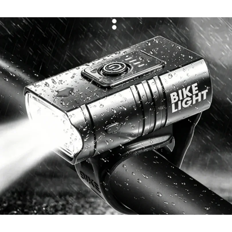 Front Bike Light USB Rechargeable Power Display Bicycle Led Light Waterproof Bicycle Headlight Flashlight Cycling Accessories