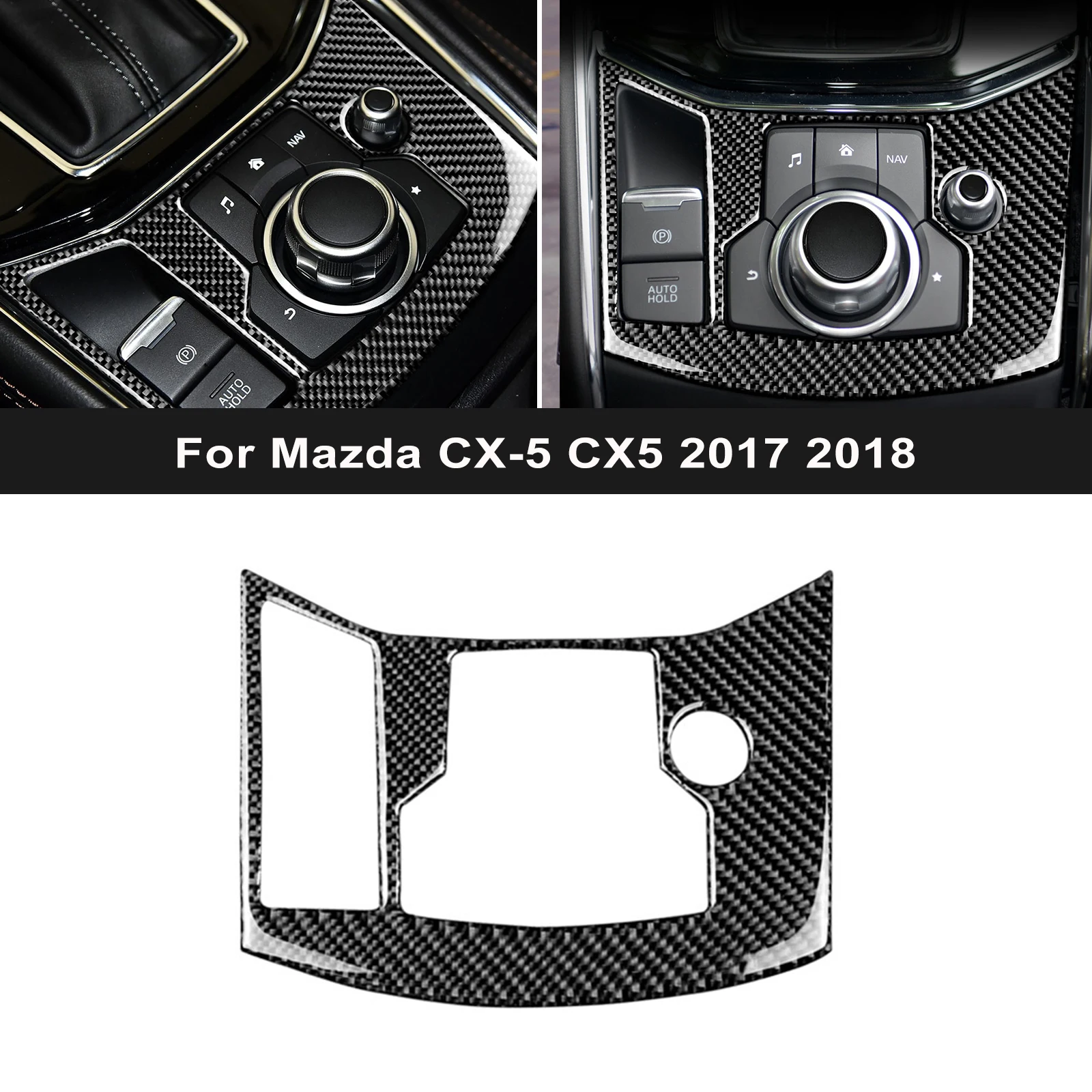 For Mazda CX-5 CX5 2017 2018 Electronic Handbrake Decoration Cover Trim Sticker Decal Car Interior Accessories Carbon Fiber