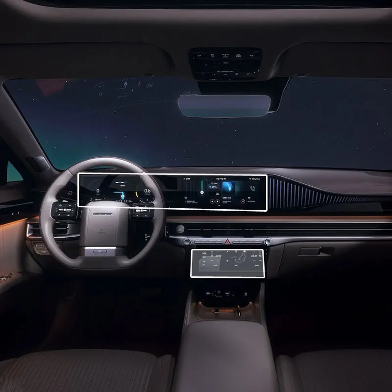 

Защитная пленка из ТПУ для Hyundai Grandeur 2023 2024, автомобильное радио, GPS-навигация, кондиционер, внутренняя установка против царапин