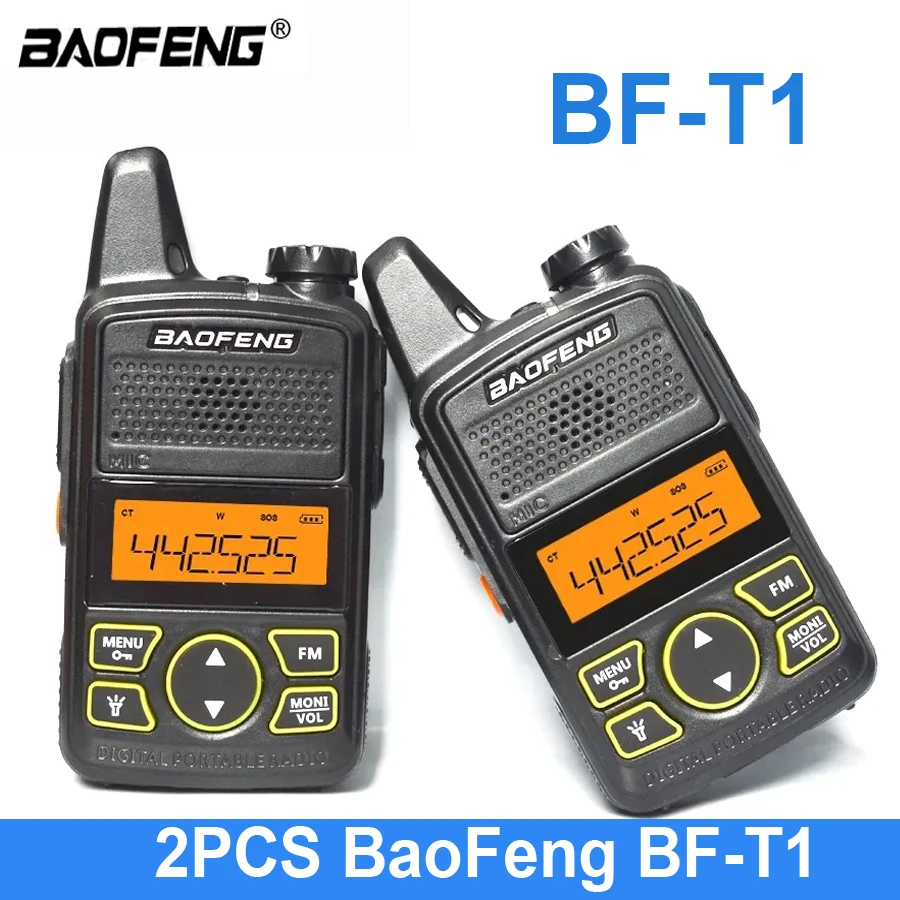 2Pcs/Set Original Baofeng BF-T1 Mini Walkie Talkie Fashion Handheld Two-way FM Radio Office Mall Radios Transceiver BF T1