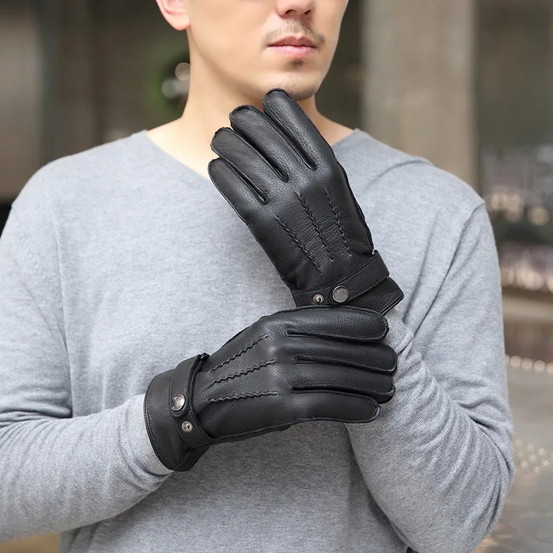 new-men's-deer-leather-gloves-winter-fleece-lined-warm-and-durable-genuine-leather-gloves