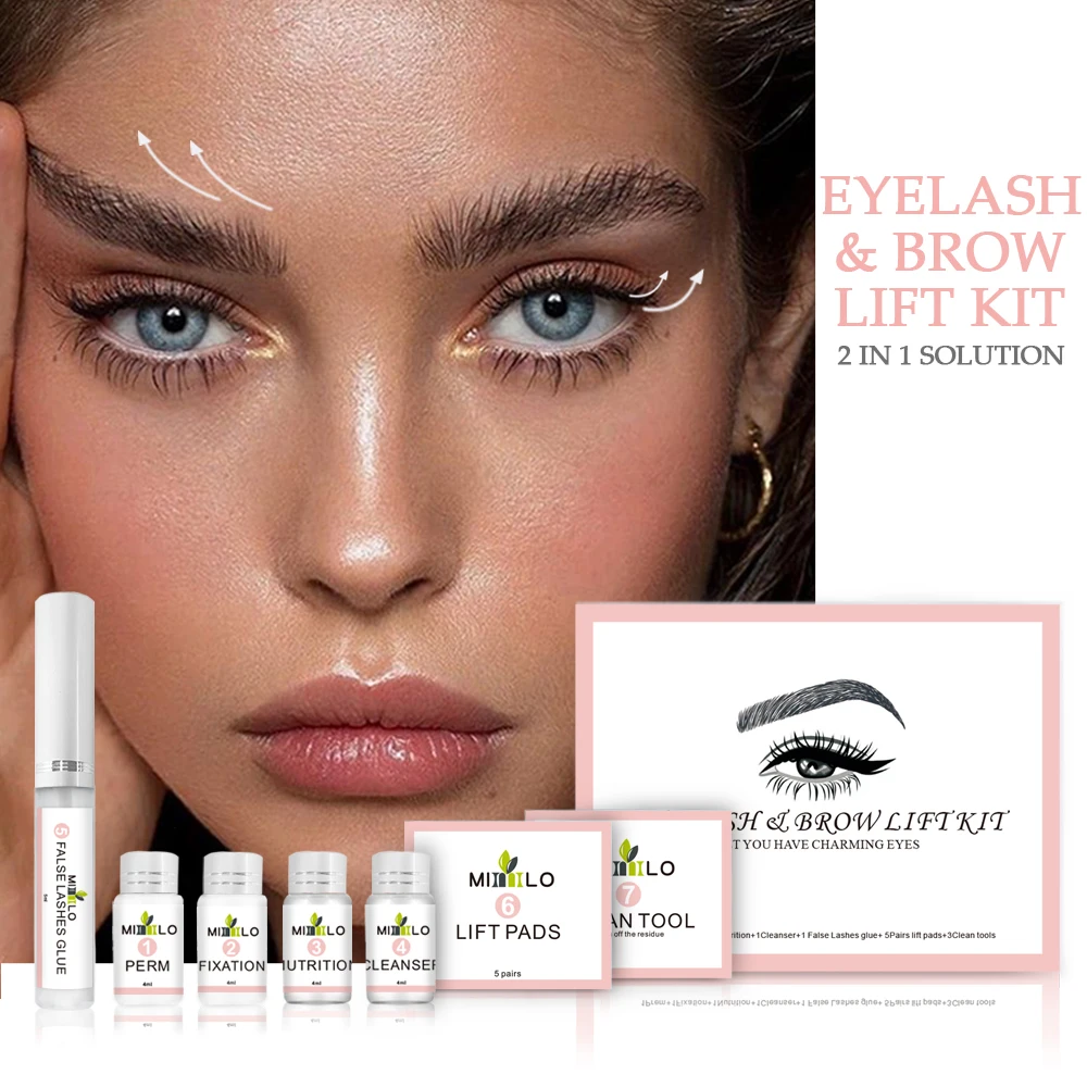 1 conjunto de kit de permanente e modelagem de cílios semipermanentes, adequado para salão e uso doméstico, uso conveniente/repetificado/amigável para novidades
