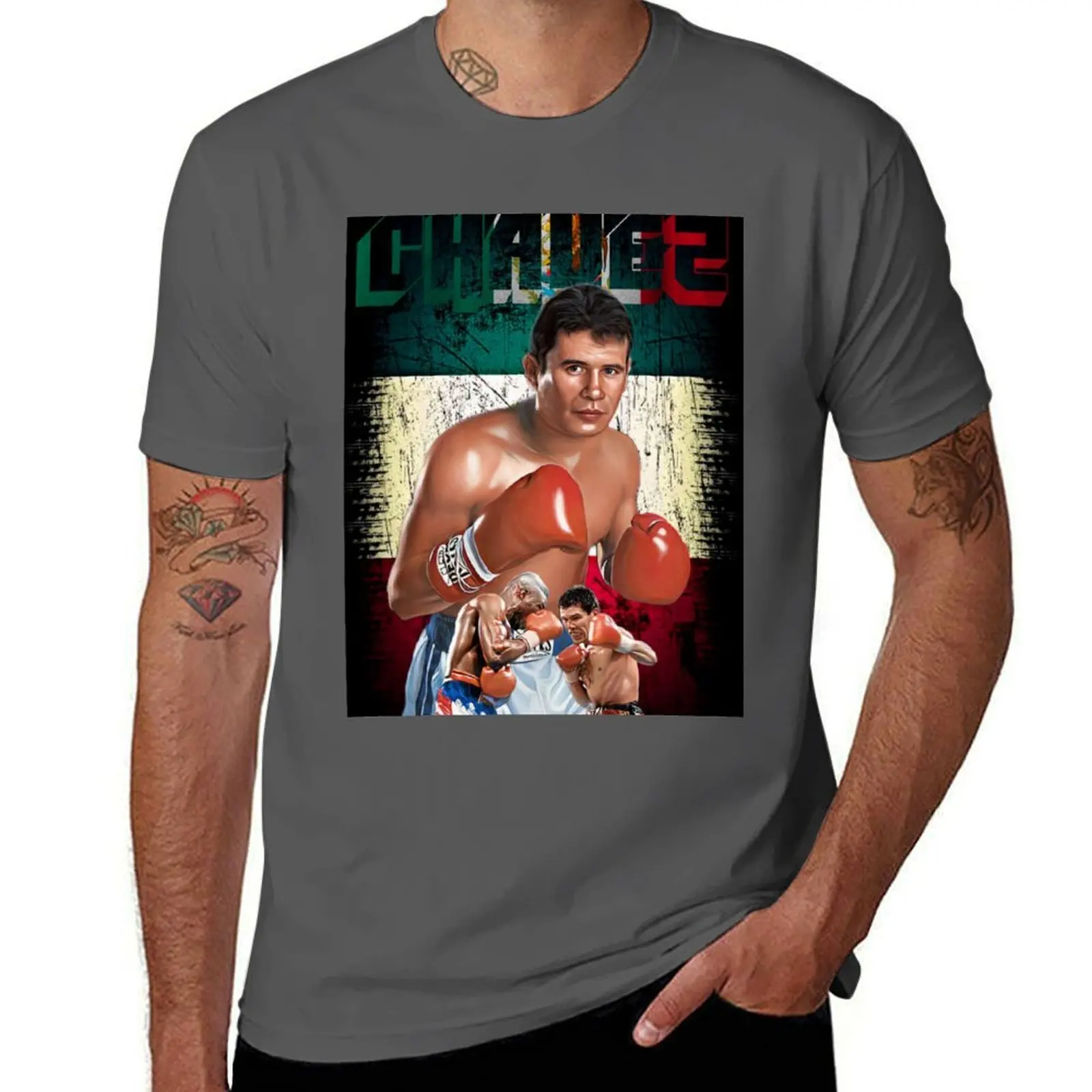 تي شيرت جوليو سيزار شافيز إل جران كامبيون دي ميكسيكو تي شيرت رجالي قطن 100% مضحك تي شيرت قطن تي شيرت #1