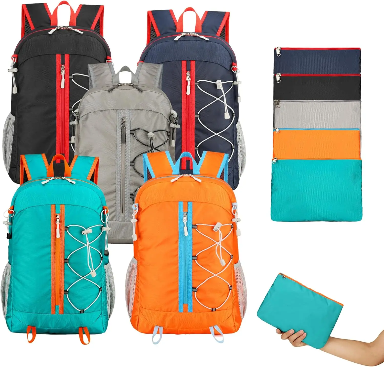 

5 PCS 25L Ultralight Backpack UHMWPE XPAC Foldable Hiking Backpack - Anti-Slash Roll-Top Daypack Casual Trekking Rucksack