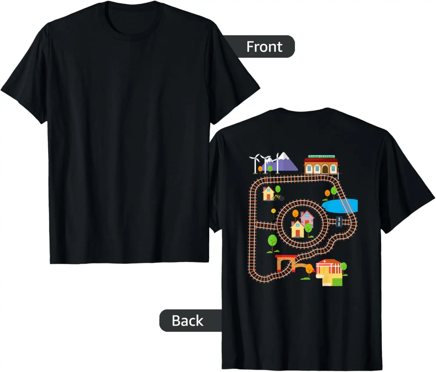 Herren Maze Train Track Geschenke für Papa Back Rub Play Mat Shirt