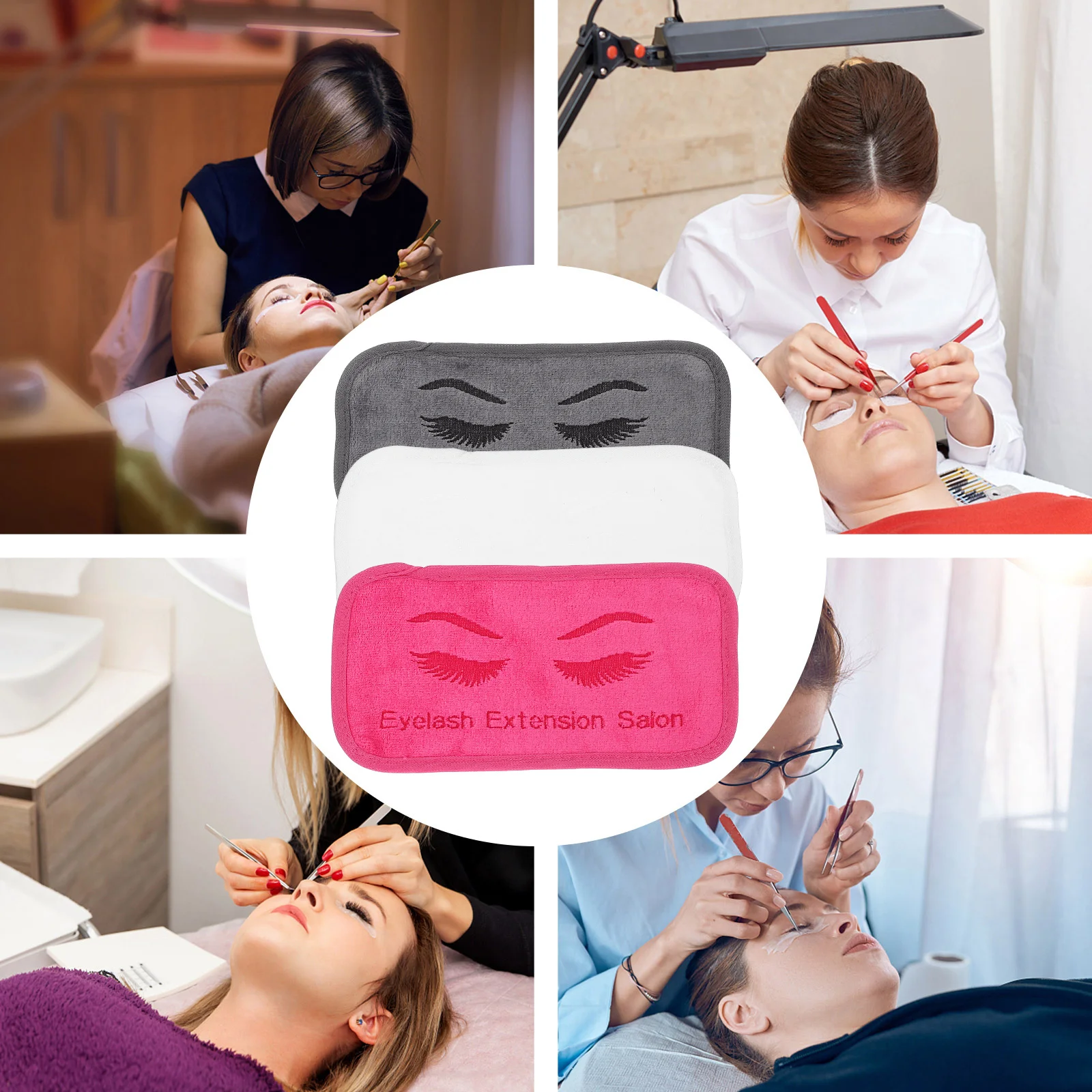 Almofadas para extensão de cílios, 3 peças, design ergonômico para salão de beleza, ferramentas de enxerto de cílios postiços, suprimentos de extensão de cílios reutilizáveis