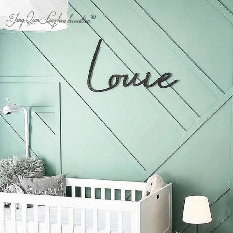 

Custom Wooden Name Sign SCRIBBLE FONT - Wall Art - Personalised Baby Name Sign For Nursery - Home Decor - Kids Bedroom Name Sign