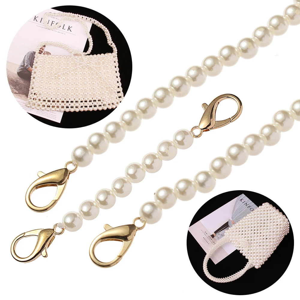 High Quality Pearl Belt Accessories Pearl Strap Long Beaded Chain Bags Handbag Handles DIY purse Replacement