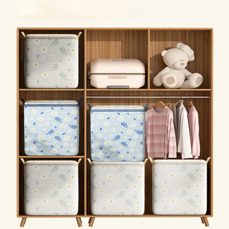 

Big Capacity Folding Clothes Storage Bag Visible Portable Wardrobe Sorting Clothes Storage Box Closet Organizers Bags