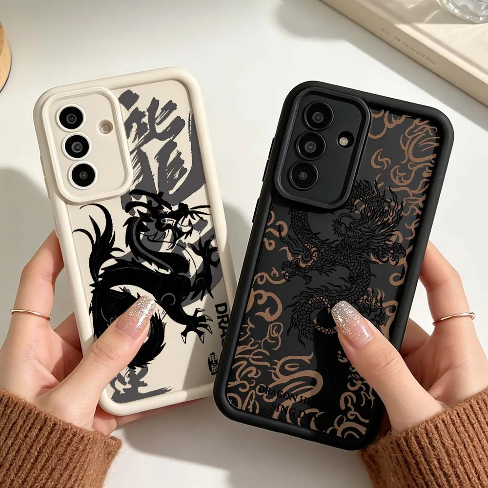 Dark Dragon Luxury Art Cool Phone Case For Samsung A03 A04 A05 A06 A07 A24 A23 A22 A21s A17 A16 A15 A14 A13 A12 5G Eye Ladder