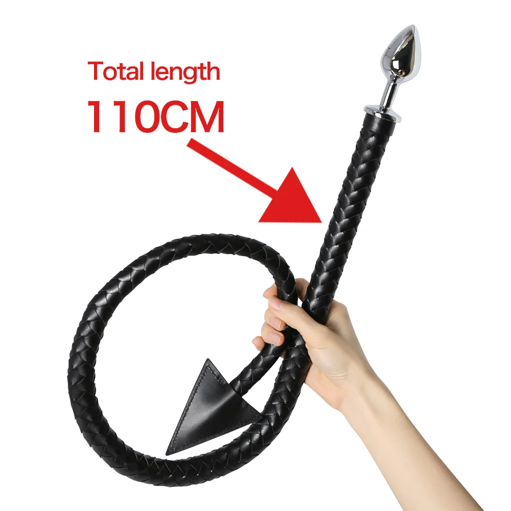 110CM new devil leather whip anal plugs devil tail anal plugs erotic loli sex toys female couples Cosplay special BDSM sex toys