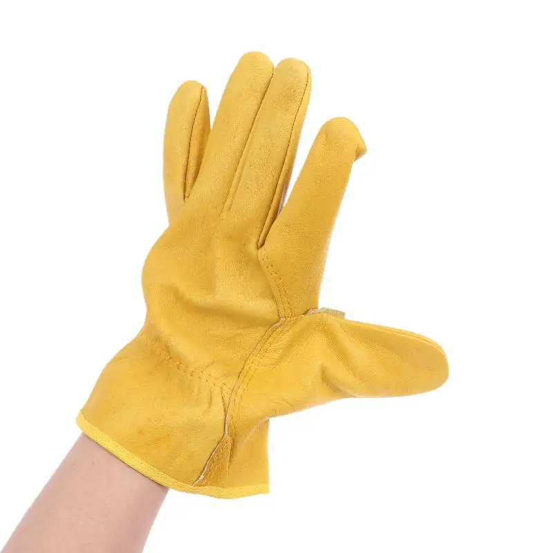 Work Gloves Sheepskin Leather Workers Welding Safety Protection Garden Sports Motorcycle Driver Wear-resistant Gloves