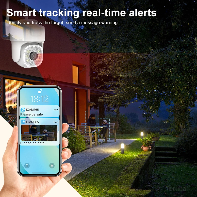 Câmera externa wi-fi de 2mp, segurança doméstica, rastreamento automático, áudio bidirecional, vigilância por vídeo, visão noturna, cctv, câmera de segurança ip